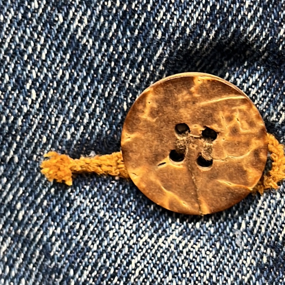 Blue Denim Jean Jacket with Tan Collar - Picture 7 of 14